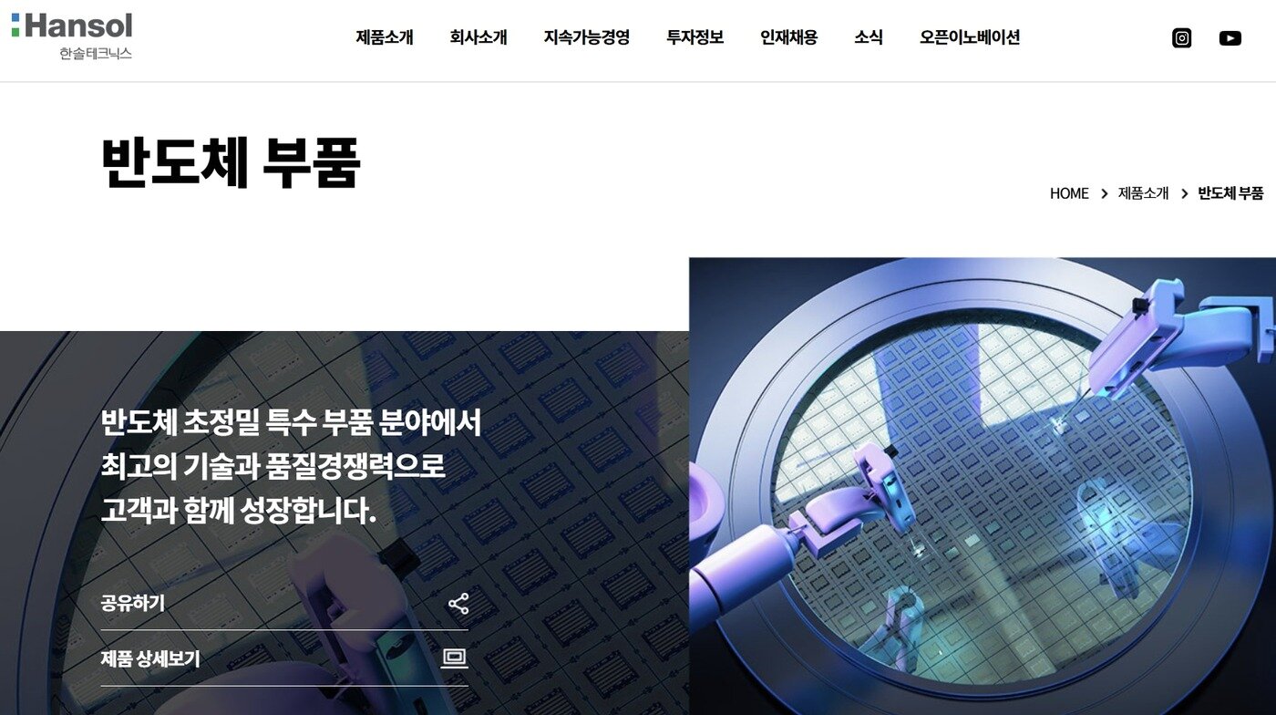 본문 이미지 - 한솔테크닉스 홈페이지 갈무리