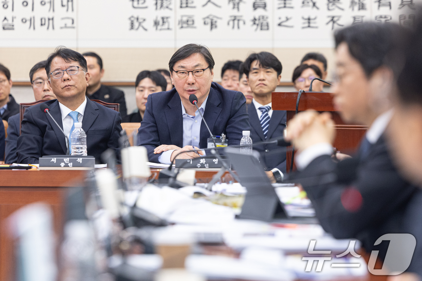 (서울=뉴스1) 이승배 기자 = 14일 서울 여의도 국회에서 열린 제434회국회(임시회) 윤석열 정권 정치검찰 조작기소 의혹 사건 진상규명 국정조사특별위원회 쌍방울 대북송금 조작기 …