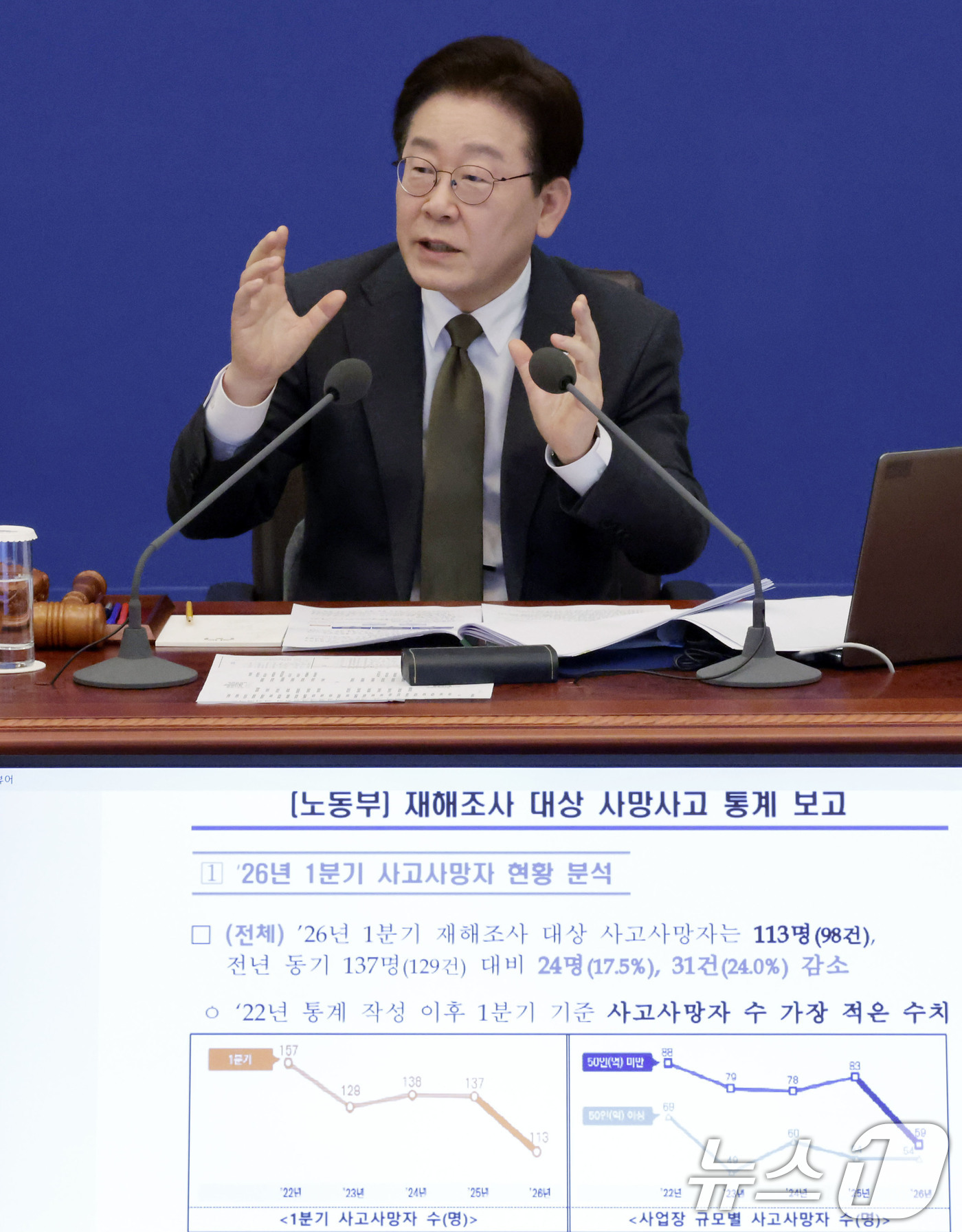 (서울=뉴스1) 이재명 기자 = 이재명 대통령이 14일 청와대에서 열린 제16회 국무회의 겸 제5차 비상경제점검회의에서 발언을 하고 있다. (청와대통신사진기자단) 2026.4.14 …