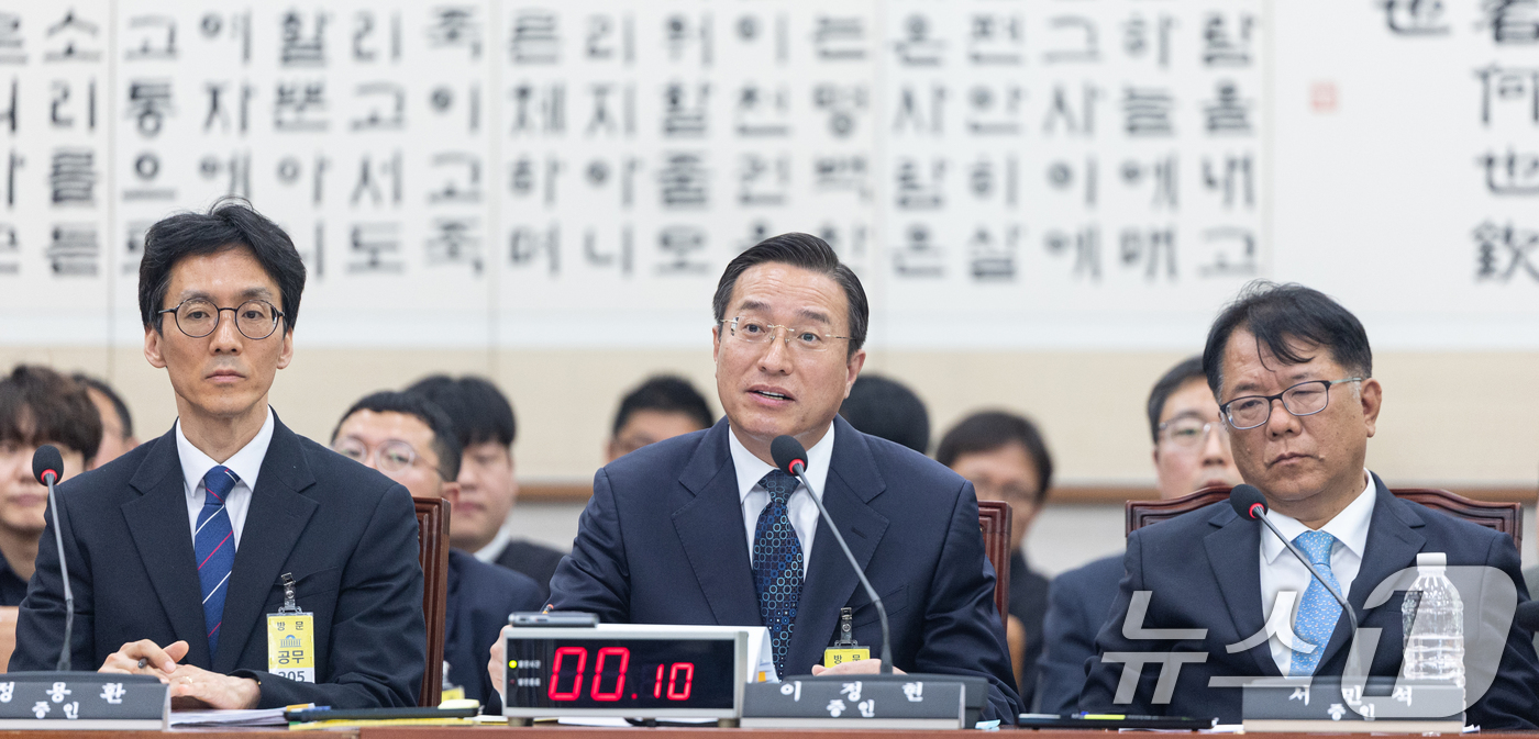 (서울=뉴스1) 이승배 기자 = 14일 서울 여의도 국회에서 열린 제434회국회(임시회) 윤석열 정권 정치검찰 조작기소 의혹 사건 진상규명 국정조사특별위원회 쌍방울 대북송금 조작기 …