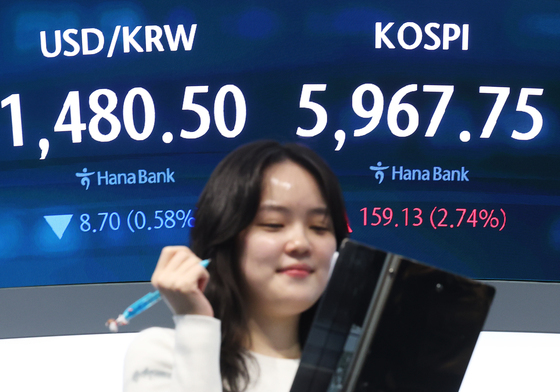 코스피, '6천피' 찍고 5,960선 마감