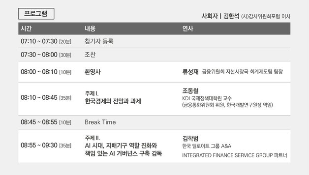 감사위원회포럼 "AI 시대, 전략적 감독 기능 확장"…올해 첫 포럼 개최