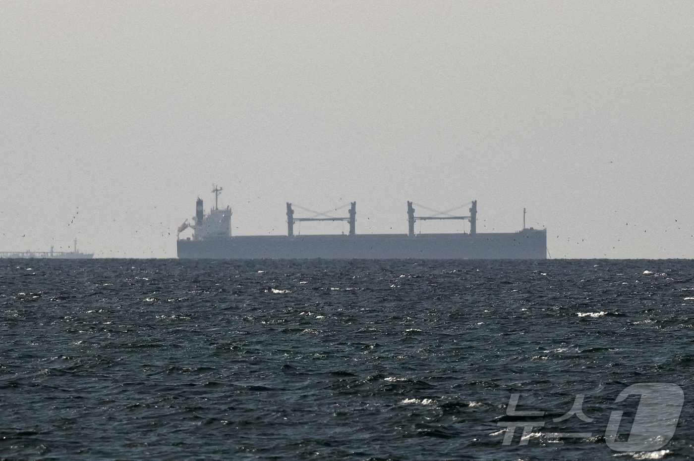 (라스알카이마 로이터=뉴스1) 장용석 기자 = 지난 3월 11일(현지시간) 아랍에미리트(UAE) 라스알카이마 북부에서 바라본 호르무즈 해협 인근 페르시아만의 화물선. 2026.04 …