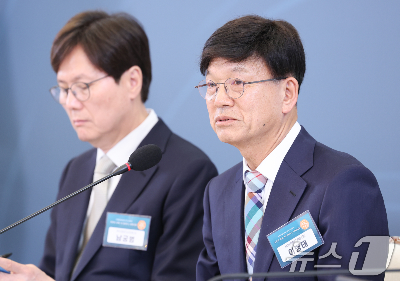 (서울=뉴스1) 이재명 기자 = 이병태 규제합리화위원회 부위원장이 15일 청와대에서 열린 규제합리화위원회 제1차 전체회의에서 발언을 하고 있다. 2026.4.15/뉴스1