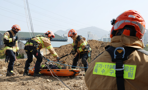 경기도119특수대응단, 붕괴사고를 가정한 구조훈련 실시