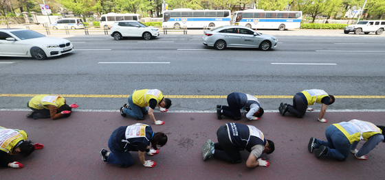 홈플러스 노동자들의 삼보일배