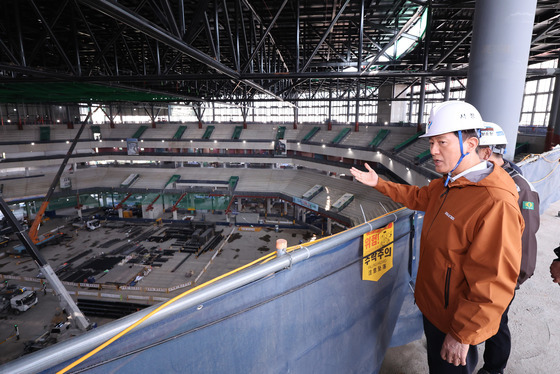 서울아레나 공사현장 찾은 오세훈 시장