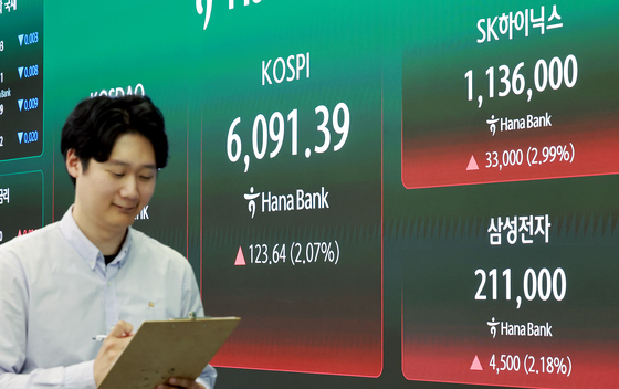 6000 마감한 코스피···반도체주 견인