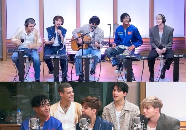 '하이브 라틴 팝 그룹' 산토스 브라보스, 레전드 배철수 만났다