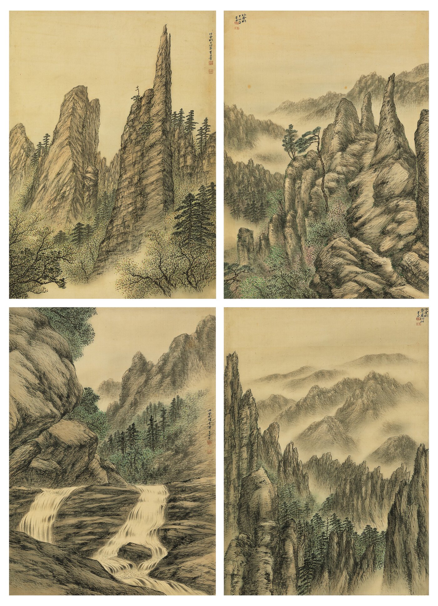 본문 이미지 - 청전 이상범, 금강산12승경(金剛山十二勝景), n.d. 세부이미지 (서울옥션 제공)