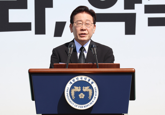 이재명 대통령 '세월호 희생자 향한 추도사'