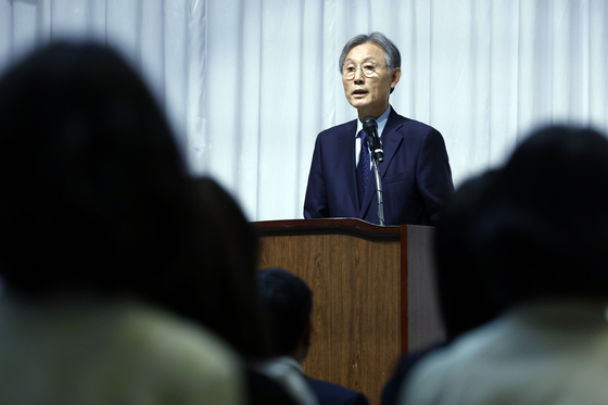 취임사 하는 고광헌 초대 방송미디어통신심의위원회 위원장