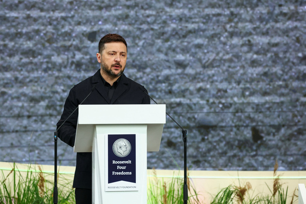 젤렌스키, 루스벨트 '4대 자유상' 수상…"자유 위한 용기 있는 투쟁"