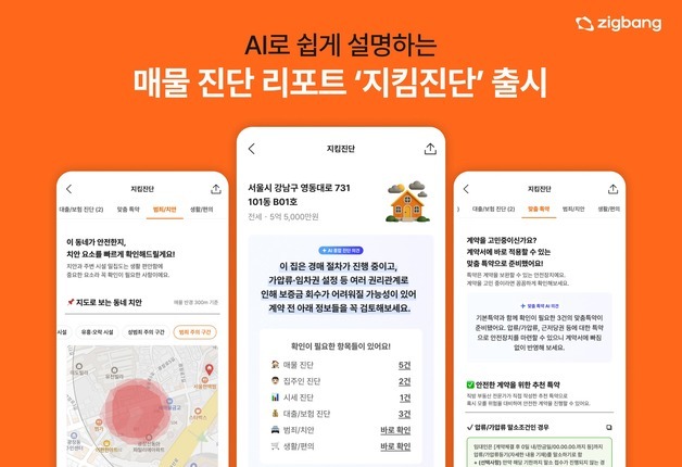 직방, '지킴진단' 리포트 서비스 출시…AI로 계약 전 위험 차단