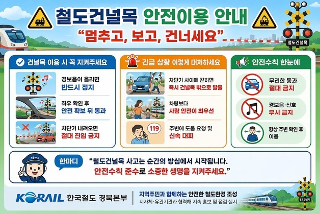 건널목 갇혔을 때…코레일 경북본부 긴급 대응 요령 홍보