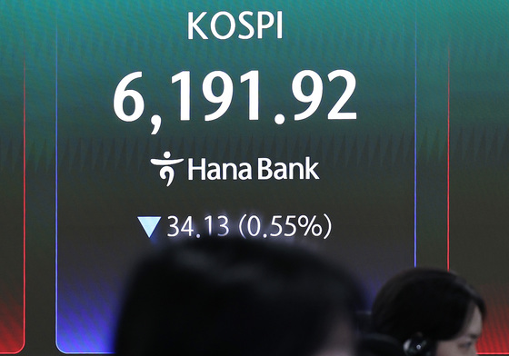 코스피, 4거래일 만에 하락 마감…6191.92