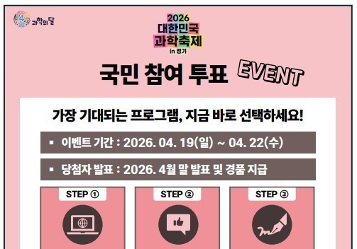 국민이 직접 뽑는 '대한민국 과학축제' 프로그램