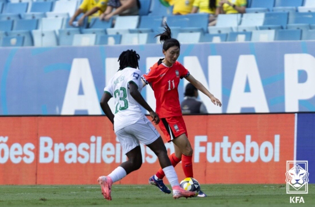 본문 이미지 - 여자축구대표팀이 19일(한국시간) 브라질에서 열린 FIFA 시리즈 2026 잠비아와 3차전에서 1-1로 비겼다. (대한축구협회 제공)