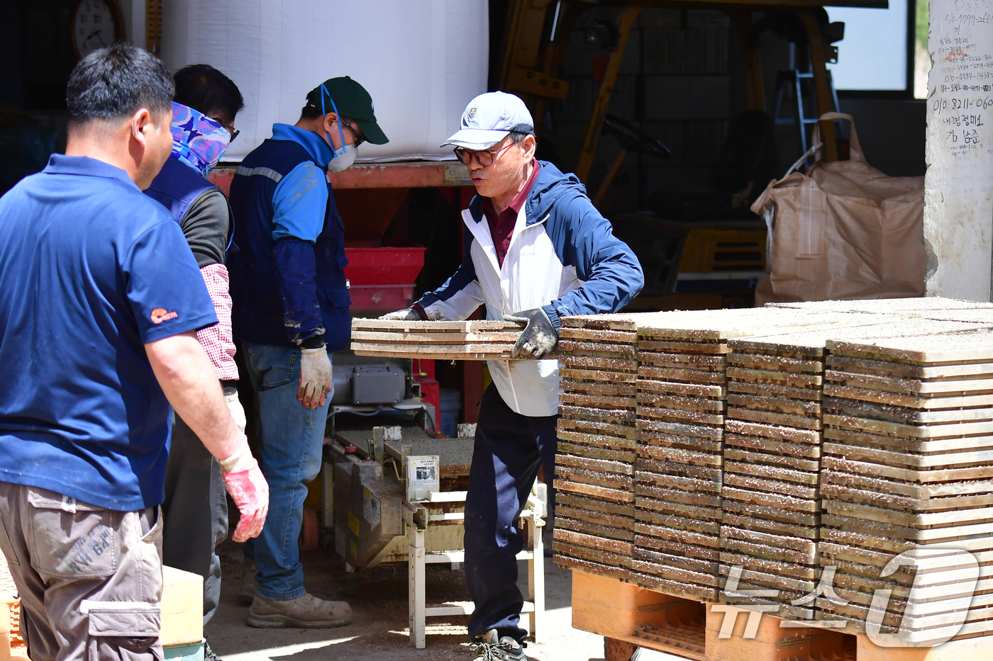 (포항=뉴스1) 최창호 기자 = 절기상 곡우(穀雨)를 하루 앞둔 19일 경북 포항시 북구 흥해읍 남송리 한 농가에서 농민들이 모판을 준비하고 있다. 2026.4.19/뉴스1