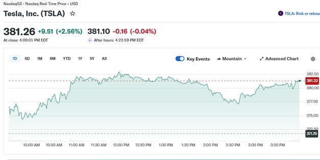 스페이스X 비밀리에 IPO 신청, 테슬라 2.56% 상승
