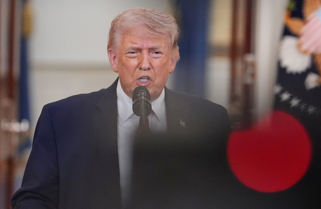 [포토] 이란 관련 대국민 연설 중인 트럼프