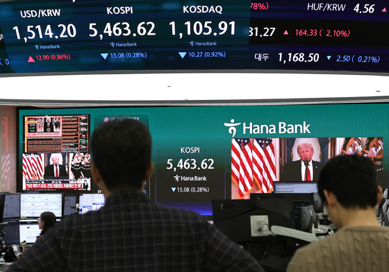 코스피, 트럼프 발언에 하락 전환