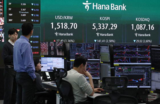 트럼프 대국민 연설 이후 5400선 내준 코스피