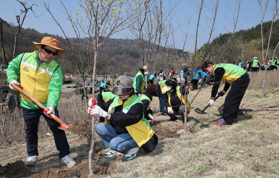 식목일 앞두고 대전시 나무심기 행사