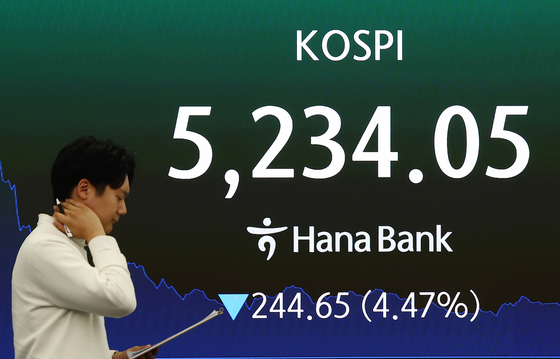 하루 만에 급락한 코스피