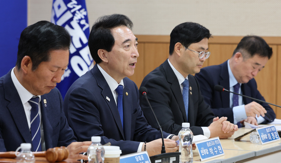 현장 최고위원회의 발언하는 박수현 후보