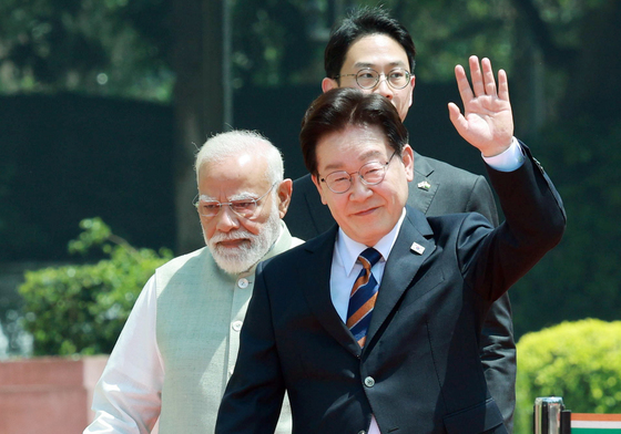 공동식수 마친  한-인도 정상