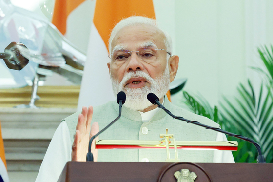 발언하는 나렌드라 모디 인도 총리