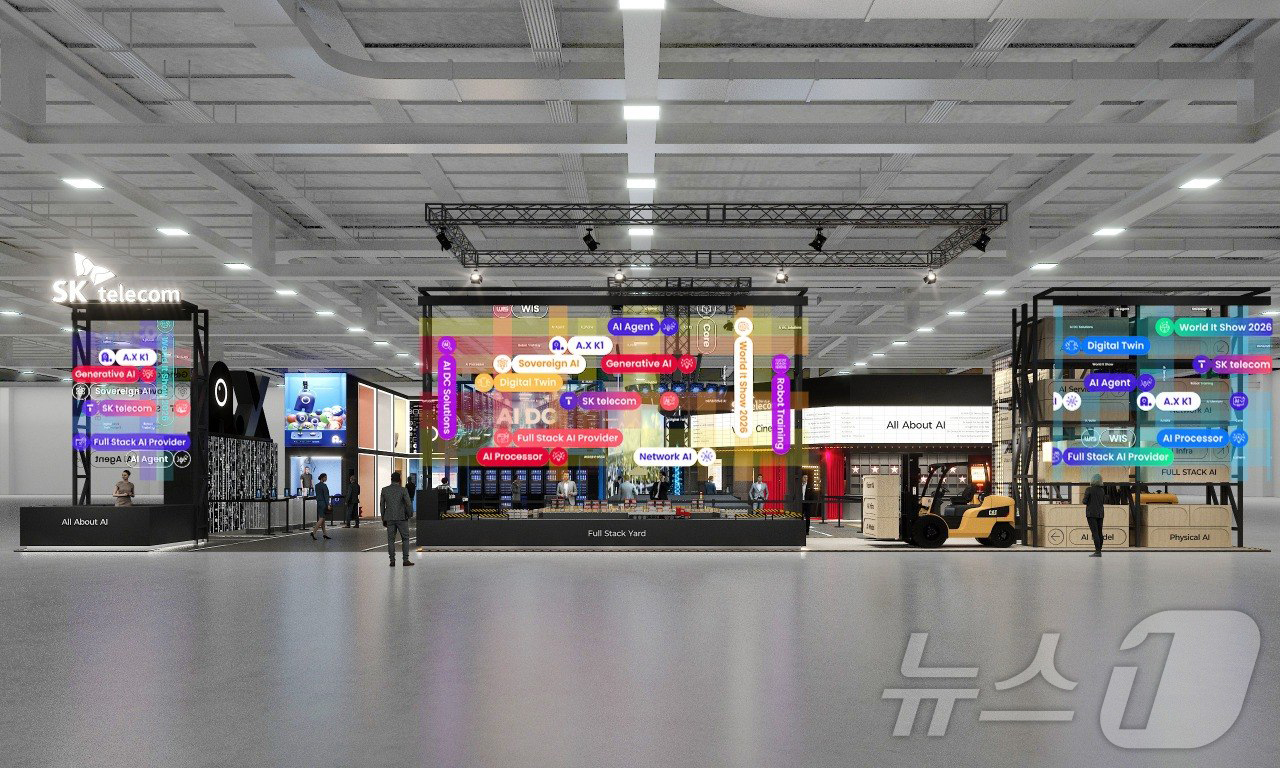 (서울=뉴스1) = SK텔레콤이 오는 22일부터 24일까지 서울 강남구 코엑스에서 열리는 국내 최대 ICT 종합 전시회 '2026 월드IT쇼(WIS)'에 참가해 대한민국 AI의 미 …