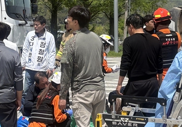 정철원 혁신당 담양군수 후보, 교통사고 현장서 구조 활동