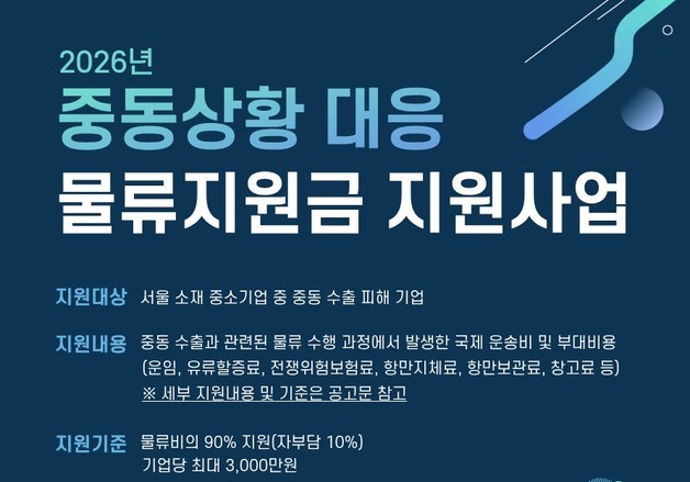 서울시, 중동 피해 수출기업에 물류비 최대 3000만원 긴급 지원