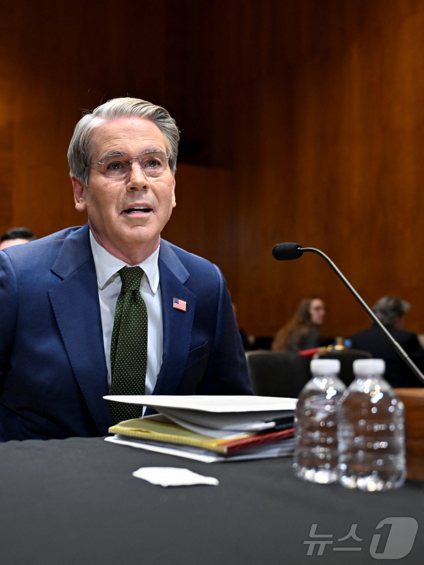 (워싱턴 로이터=뉴스1) 이창규 기자 = 스콧 베선트 미국 재무장관이 22일(현지시간) 상원 세출위원회 청문회에 출석해 발언하고 있다. 2026.4.23./뉴스1ⓒ 로이터=뉴스1