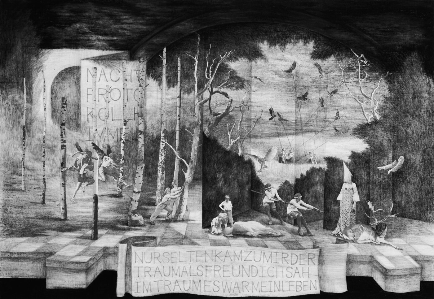 본문 이미지 - 염지희는 2차 세계대전 전후의 흑백 사진 콜라주를 통해 현실과 환상, 삶과 죽음의 경계를 탐구해왔다.