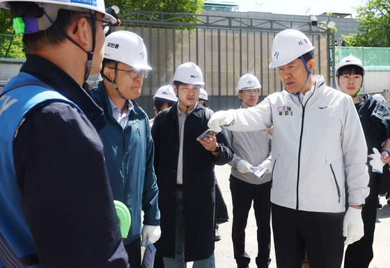 오세훈 시장, 광화문 대심도 빗물배수터널 공사현장 점검