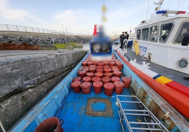 잠수장비 이용 해삼 1120㎏ 불법 채취…군산해경 4명 적발