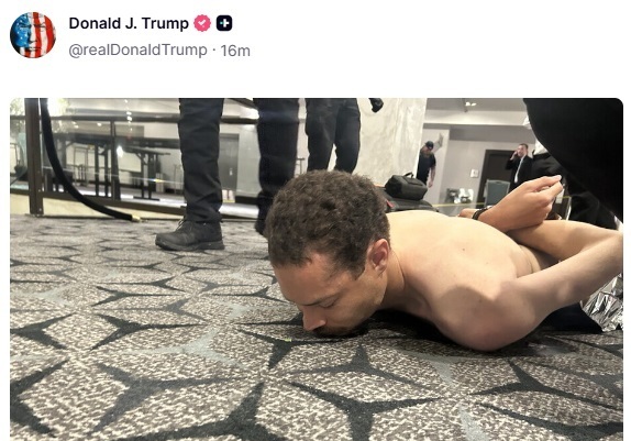 트럼프 "총격 용의자 무기 여러개 소지했다"…사진 공개(상보)