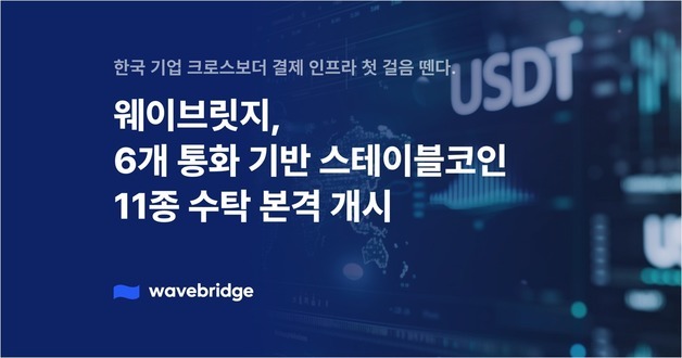 웨이브릿지, 6개 통화 기반 스테이블코인 수탁 지원