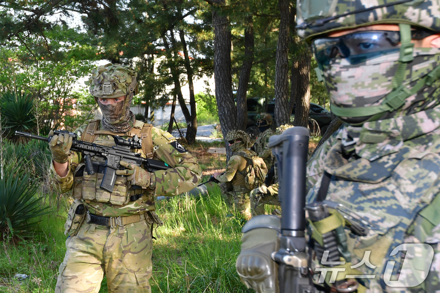 (포항=뉴스1) 최창호 기자 = 27일 오전 경북 포항시 송라면 해안에서 실시된 2026년 해병대 연합상륙훈련에서 해병대상륙돌격장갑차로 해안에 상륙한 뉴질랜드과 대한민국 해병대가 …