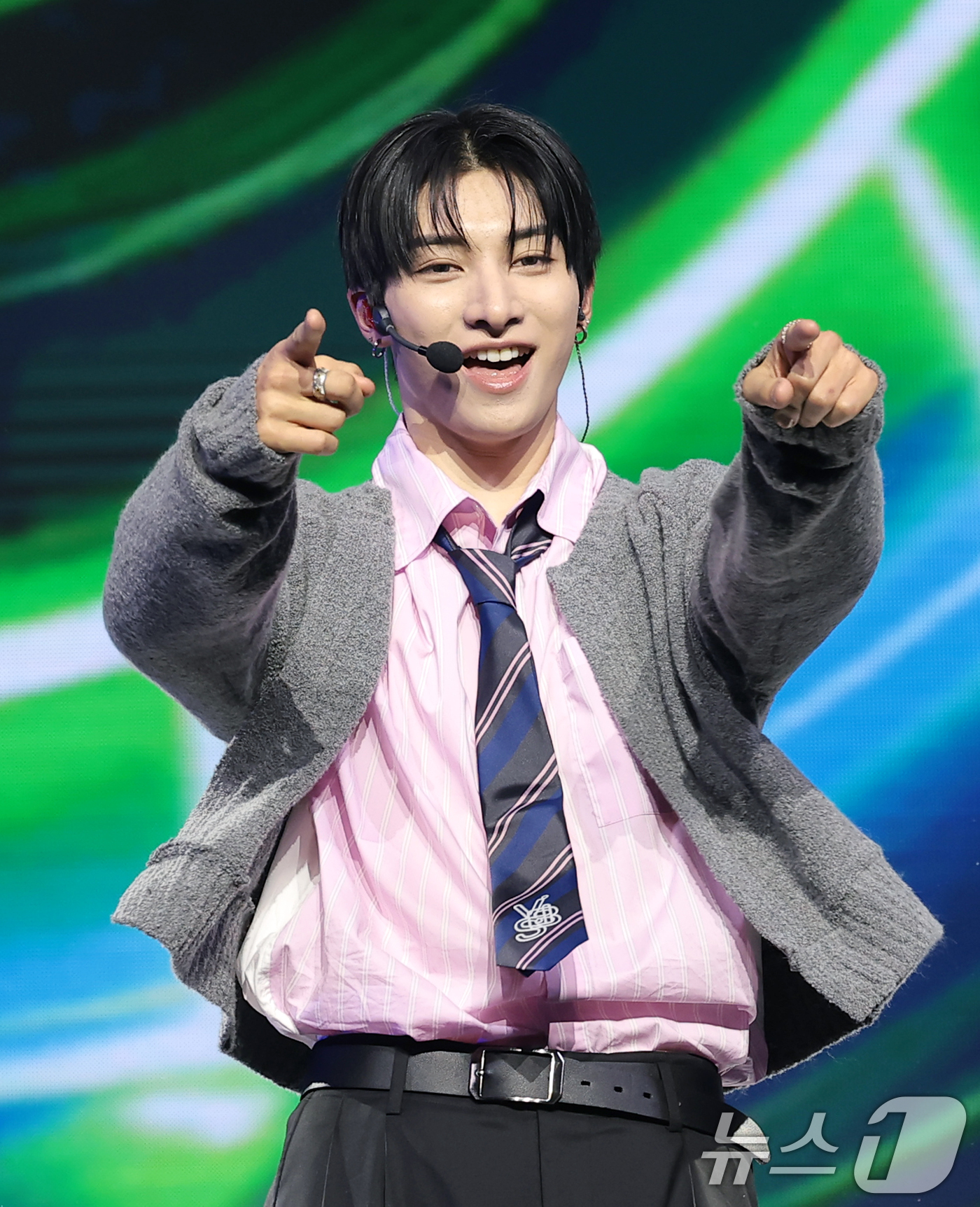 (서울=뉴스1) 권현진 기자 = 그룹 NEXZ(넥스지) 유우가 27일 서울 용산구 한남동 블루스퀘어에서 가진 싱글 2집 'Mmchk(음츠크)' 쇼케이스에서 수록곡 'HYPEMAN' …