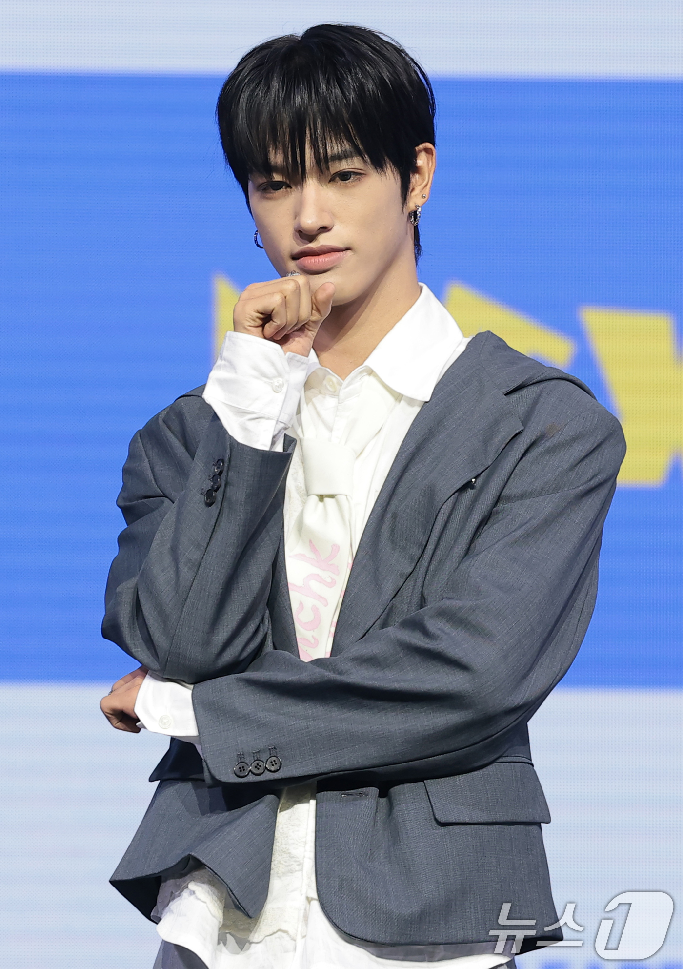 (서울=뉴스1) 권현진 기자 = 그룹 NEXZ(넥스지) 세이타가 27일 서울 용산구 한남동 블루스퀘어에서 가진 싱글 2집 'Mmchk(음츠크)' 쇼케이스에서 포즈를 취하고 있다. …