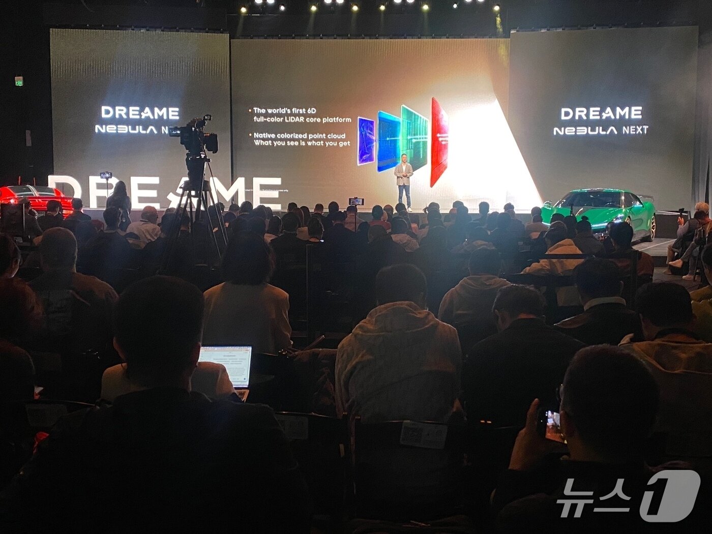 본문 이미지 - 드리미가 27일(현지시간) 미국 샌프란시스코 소재 팰리스 오브 파인아트에서 글로벌 기자 간담회를 개최했다.ⓒ 뉴스1/김진희 기자.