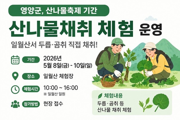 "두릅·곰취 따보세요"…경북 영양 산나물축제 5월8~10일 일월산서