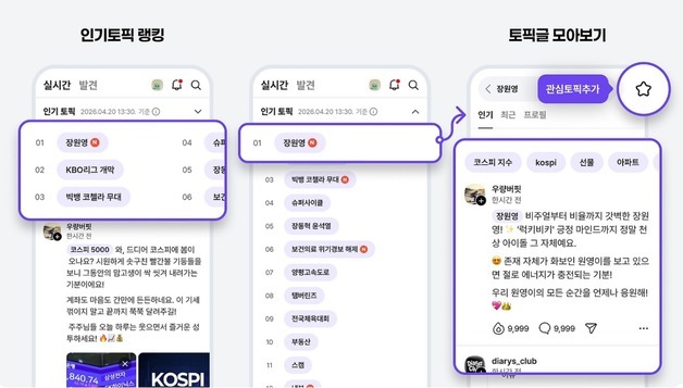 'K트위터' 다음 커뮤니티 정식 오픈…인기 토픽부터 뉴스까지 한눈에