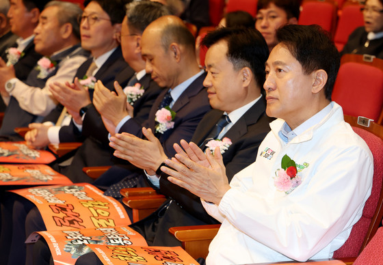 세계노동절 기념식 참석한 오세훈 후보