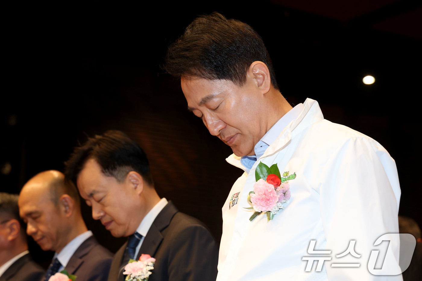 (서울=뉴스1) 이광호 기자 = 오세훈 국민의힘 서울시장 후보가 28일 오후 서울 영등포아트홀에서 열린 한국노총 서울지역본부 제136주년 세계노동절 기념식 및 서울지역 노동문화제에 …