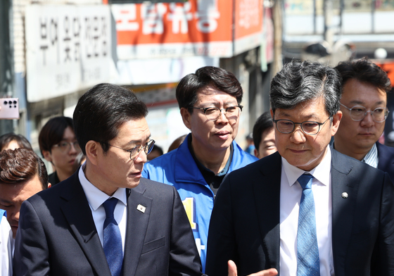 대화 나누는 정원오·김남근